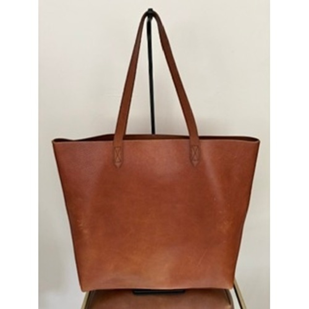 Madewell Transport Tote Bag English Saddle Brown Leather Shoulder Bag - Picture 1 of 14